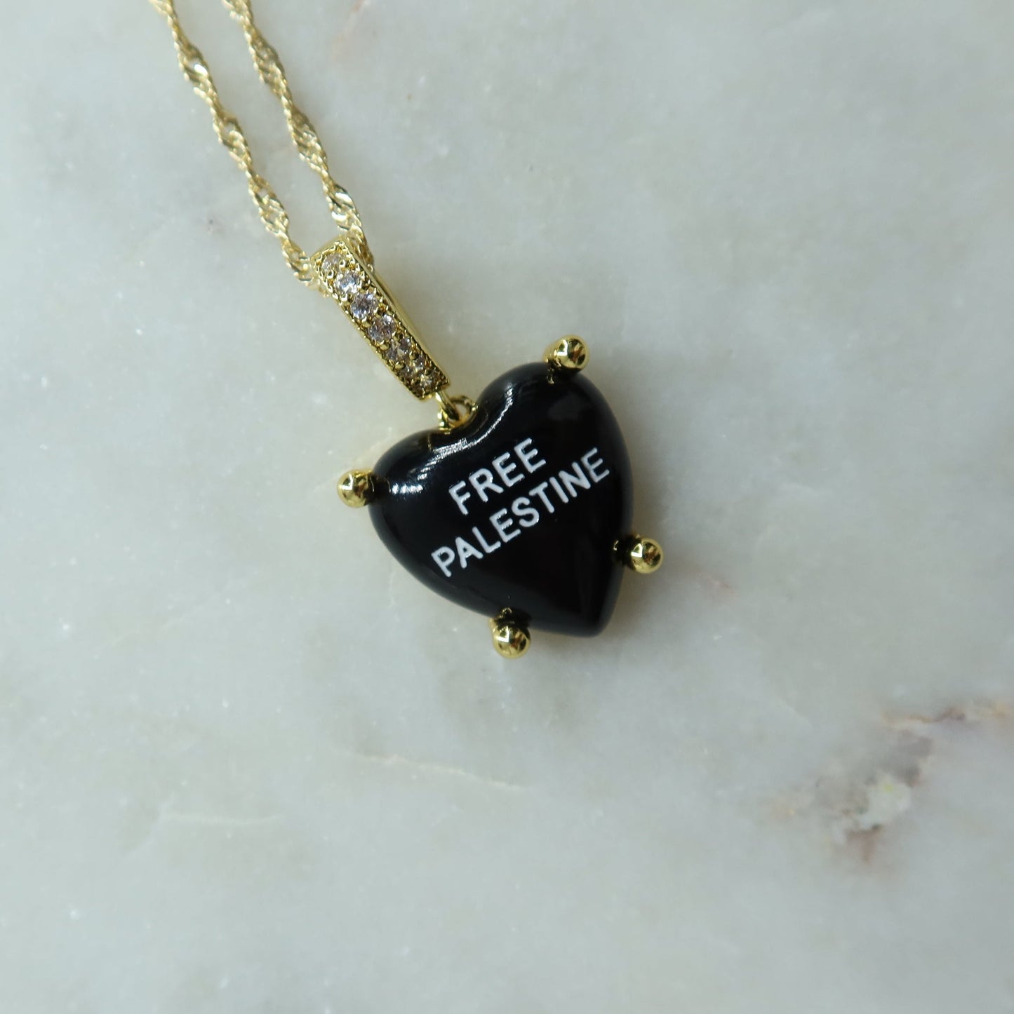Black Free Palestine Necklace